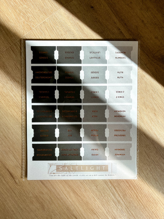 Bible Tabs Black Copper | Matte-Coated Sticker Tabs