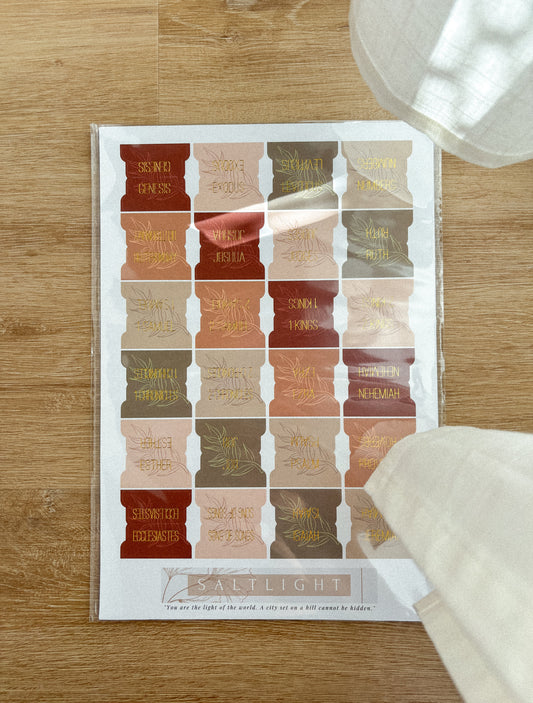 Bible Tabs Earth Tone | Matte-Coated Sticker Tabs
