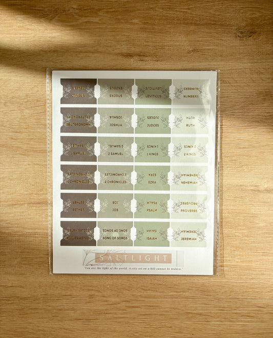 Bible Tabs Pine Bliss | Matte-Coated Sticker Tabs