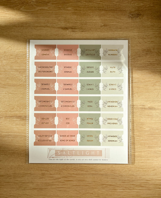 Bible Tabs Spring Floral | Matte-Coated Sticker Tabs