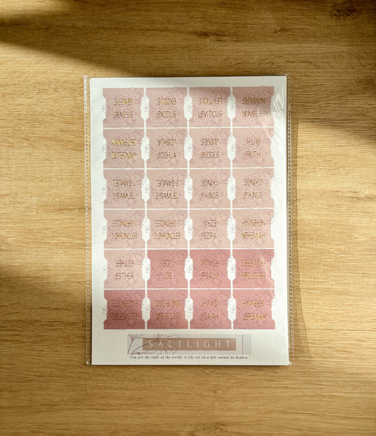 Bible Tabs Rose Floral (2) | Matte-Coated Sticker Tabs